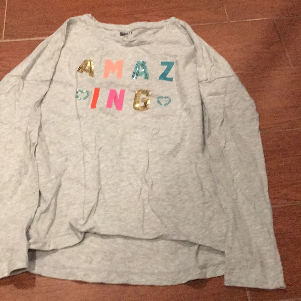 Crazy 8 amazing sequins grey long sleeved tee